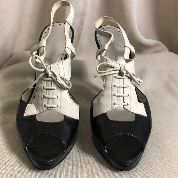 BCBGirls Shoes - BCB Girls Black and Cream Platform Heels